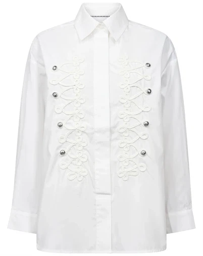 Co' Couture - VianneCC Officer Bluse - White
